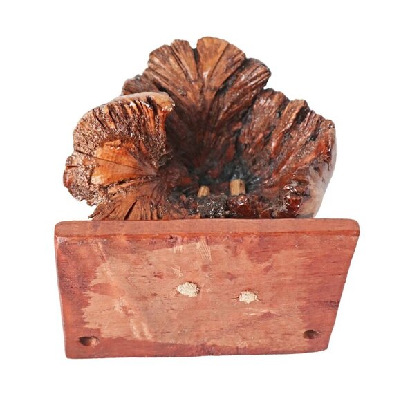 Vintage Hand-Carved Wooden Owl Bird Wood Burl Rustic Decor - Picture 6 of 6